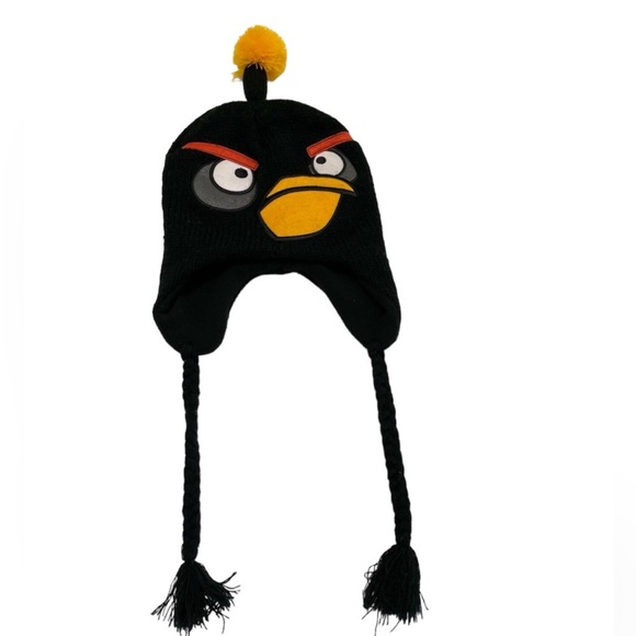 Angry Birds black bird video game kids boys pilot peruvian laplander hat - Picture 1 of 5
